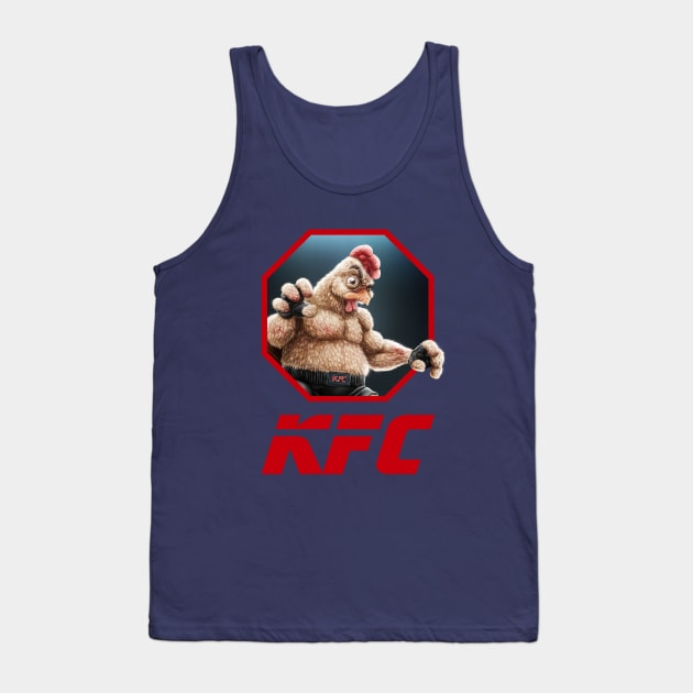 KFC Fighter Logo Red Tank Top by Rony Azurdia